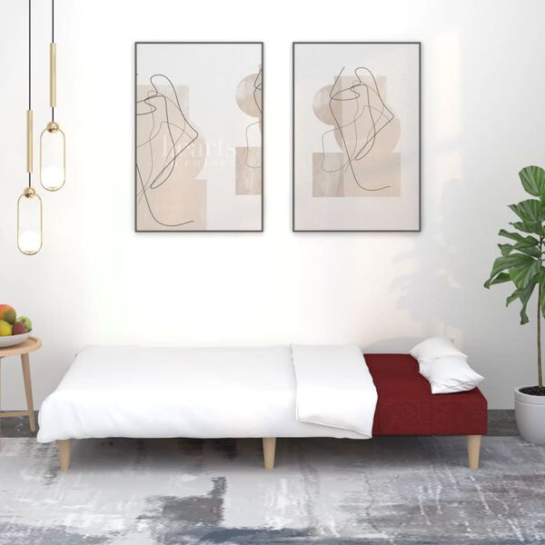 vidaXL B&auml;ddsoffa 2-sits vinr&ouml;d tyg