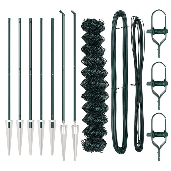 vidaXL St&auml;ngselstolpe Gr&ouml;n 10 x 1,4 m (40 x 40 mm n&auml;t) St&aring;l och PVC