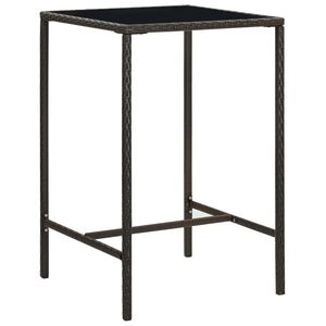 vidaXL Barbord f&ouml;r tr&auml;dg&aring;rd brun 70x70x110 cm konstrotting och glas