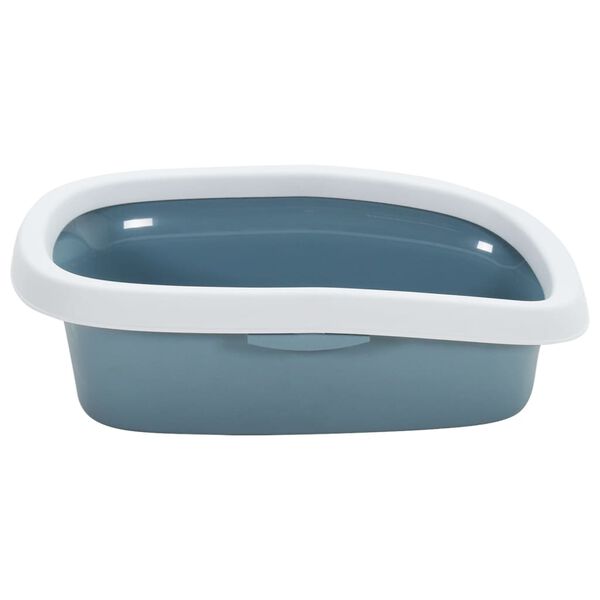 vidaXL Kattl&aring;da vit och bl&aring; 58x39x17 cm PP