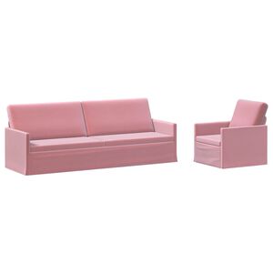 vidaXL Soffset 2 st Rosa Sammet (V)