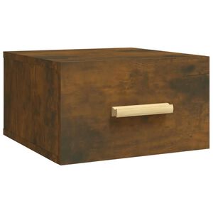 vidaXL V&auml;ggmonterat s&auml;ngbord r&ouml;kf&auml;rgad ek 35x35x20 cm