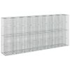 vidaXL Gabion upph&ouml;jd s&auml;ng 4 st 330 x 50 x 150 cm Galvaniserat st&aring;l