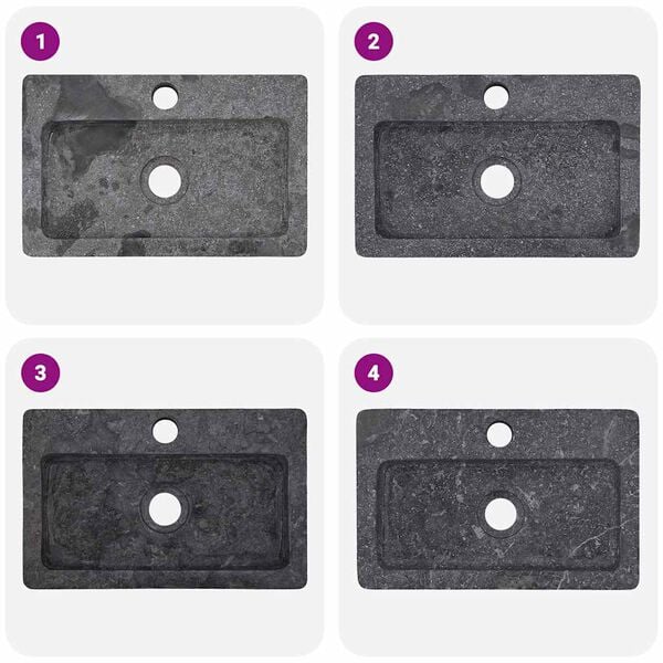 vidaXL V&auml;ggmonterat handfat gr&aring; 38x24x6,5 cm marmor