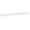 vidaXL Sk&auml;rmst&auml;ll vit 100x35x8 cm h&auml;rdat glas och metall