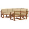 vidaXL Utomhussoffset 7 st Naturlig och Beige