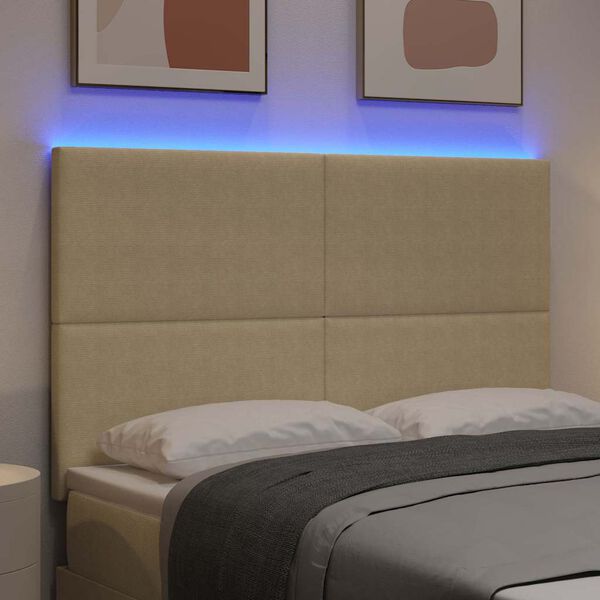 vidaXL LED huvuddyna med LED -remsljus V&auml;ggmonterad Gr&aring;gr&ouml;n 144 cm tyg