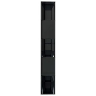 vidaXL Bokhylla/Rumsavdelare högglans svart 80x24x159 cm