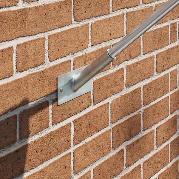 vidaXL Flaggstångshållare Silver 10.5 x 7.5 x 0.2 cm Stål