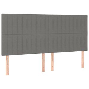 vidaXL S&auml;nggavel m&ouml;rkgr&aring; 180x5x118/128 cm tyg