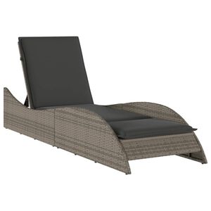 vidaXL Sols&auml;ng med dyna gr&aring; 60x205x73 cm konstrotting
