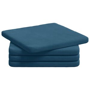 vidaXL Sittkuddar 4 st Sammet Bl&aring; 40 x 40 x 3 cm