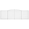 vidaXL Gabioner bågformade 4 st 400x50x120/140 cm galvaniserat järn