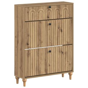 vidaXL Skosk&aring;p ALKMAAR 78 x 24 x 103 cm Konstruerat tr&auml; Artisan-ek