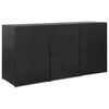 vidaXL Trippelt skjul f&ouml;r soptunnor svart 229x78x120 cm konstrotting