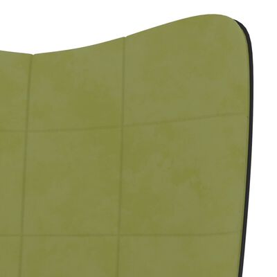 vidaXL Vilstol med fotpall ljusgrön sammet och PVC