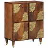 vidaXL Sideboard med hylla Brun 60 x 33 x 75 cm Massivt mangotr&auml;