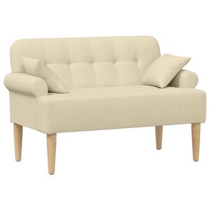 vidaXL Loveseat med knapprapport Gr&auml;ddvit 120 x 65 x 79 cm Tyg