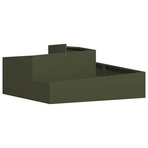vidaXL Tr&auml;dg&aring;rdsplanterare Olivgr&ouml;n 100 x 100 x 50 cm Kallvalsat st&aring;l