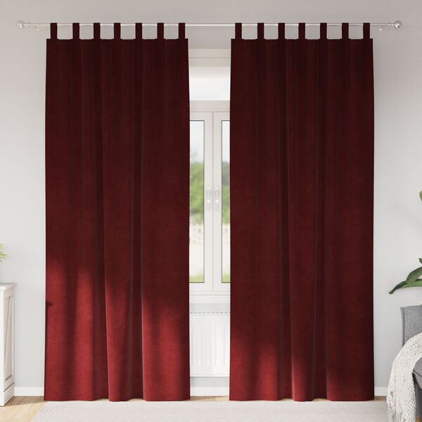 vidaXL Mörkläggningsgardiner 2 pcs Vinröd 140 x 260 cm Sammet
