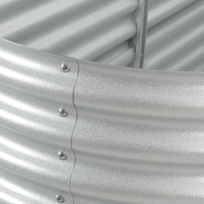 vidaXL Odlingslåda upphöjd galvaniserat stål 400x80x44 cm silver