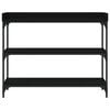 vidaXL Konsolbord med hyllor svart 100x30x80 cm