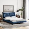 vidaXL Bed with Mattress "Hvar" Blue 140x190 cm Fabric