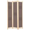 vidaXL Rumsavdelare 3 paneler 120x170x4 cm brun tyg