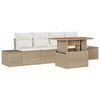 vidaXL Tr&auml;dg&aring;rdsoffset med lagring 5 pcs Beige Poly rattan