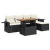 vidaXL Loungegrupp med dynor 6 delar svart konstrotting