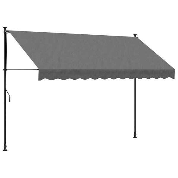 vidaXL Markis inf&auml;llbar antracit 300x150 cm tyg och st&aring;l