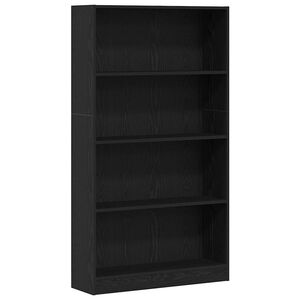 vidaXL Bokhylla med 4 hyllor svart ek 80x24x143 cm konstruerat tr&auml;