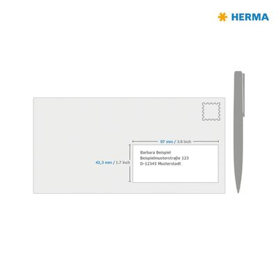 HERMA Permanenta etiketter PREMIUM A4 97x42,3 mm 100 ark