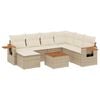 vidaXL Matgrupp f&ouml;r tr&auml;dg&aring;rden med dynor 8 delar beige konstrotting
