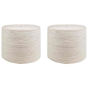 vidaXL Jutegarn 2 st 2 mm Vit 100% Tossa jute