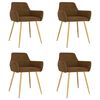 vidaXL Matstolar 4 st brun sammet