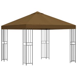 vidaXL Paviljong 3 x 3 m Taupe Polyester och St&aring;l 190 gsm