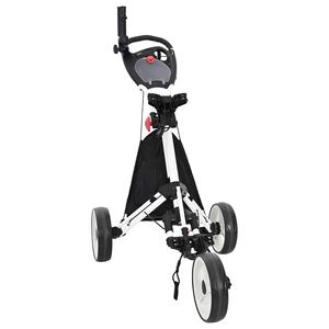 vidaXL Golfvagn Svart och Vitt Aluminium Hopf&auml;llbar
