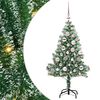 vidaXL Konstgjord Julgran Sn&ouml;flockad med LED Ljus Gr&ouml;n och Vit 120 cm