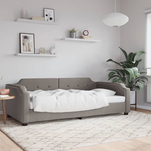 vidaXL Dagb&auml;dd taupe 90x200 cm tyg