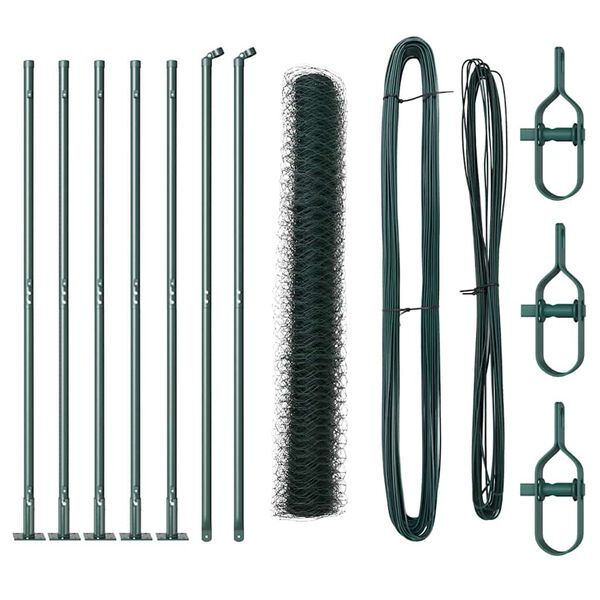 vidaXL St&auml;ngselstolpe Gr&ouml;n 10 x 1 m (50 mm n&auml;t) St&aring;l och PVC