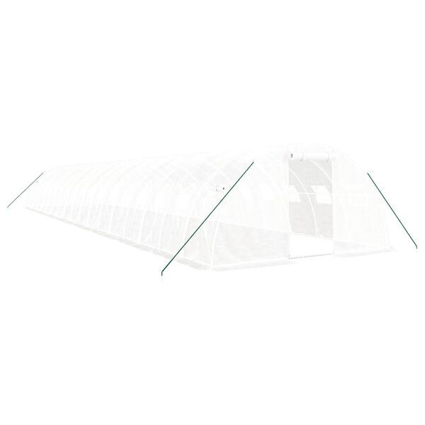 vidaXL V&auml;xthus med st&aring;lram vit 72 m&sup2; 18x4x2 m