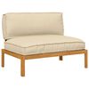 vidaXL Soffset med kudde Beige 120 x 92 x 69 cm Massivt Akaciatr&auml;