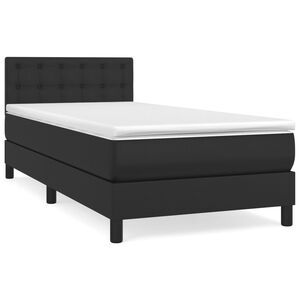 vidaXL Rams&auml;ng med madrass svart 80x200 cm konstl&auml;der