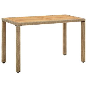 vidaXL Tr&auml;dg&aring;rdsbord beige 123x60x74 cm konstrotting & massivt akacia