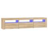 vidaXL Tv-b&auml;nk med LED-belysning sonoma ek 180x35x40 cm