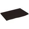 vidaXL B&auml;nkskiva badrum m&ouml;rkbrun 60x40x(2-4) cm behandlat massivt tr&auml;