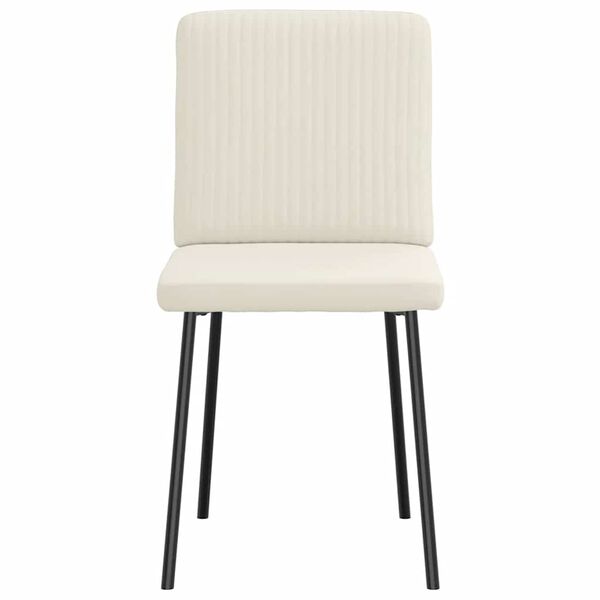 vidaXL Matstolar 2 st gräddvit sammet