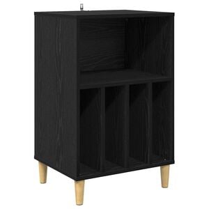 vidaXL Skivspelare St&auml;ll Svart ek 47 x 39,5 x 74,5 cm Konstruerat tr&auml;