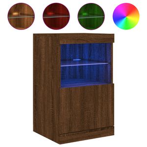 vidaXL Sk&auml;nk med LED-belysning brun ek 41x37x67 cm
